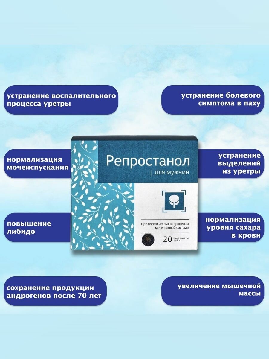 Изображение Саше-пакетики Репростанол для мужского здоровья, 20шт.