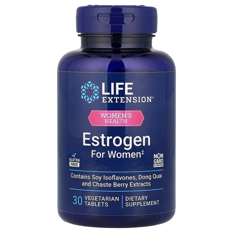 Картинки Life Extension, Women's Health, эстроген для женщин, 30 вегетарианских таблеток