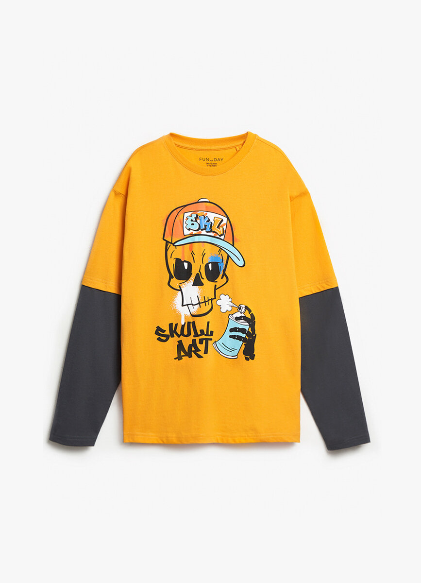 Лонгслив Funday размер 146-152 оранжевый