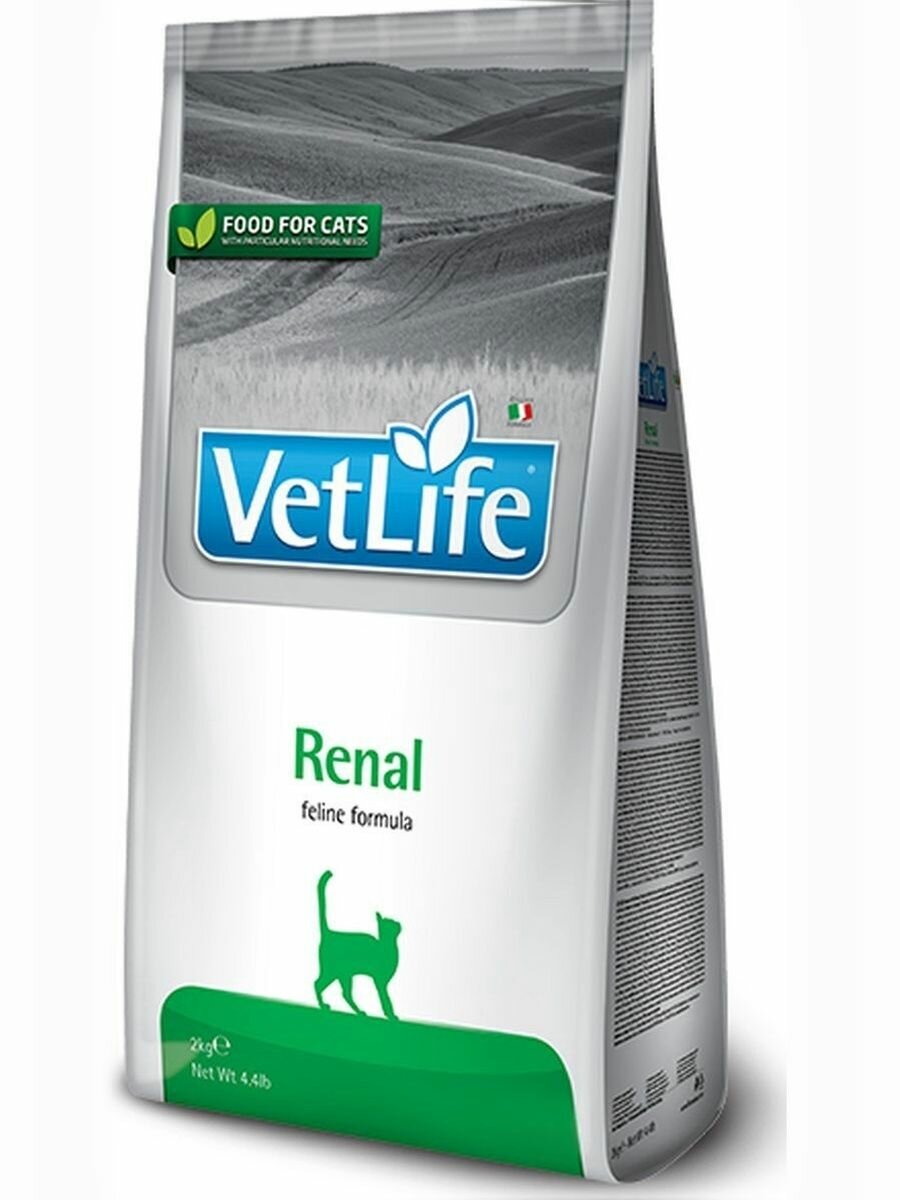 Сухой диетический корм Farmina Vet Life Renal для кошек поддержание функции почек при почечной недостаточности 400 г
