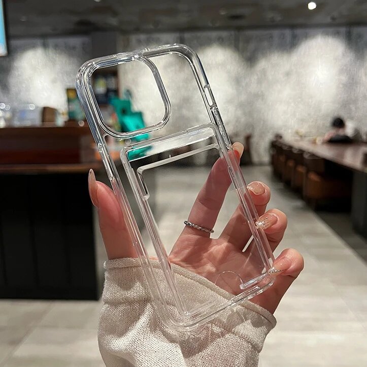 Прозрачный чехол для iPhone 17 Pro с держателем для карт