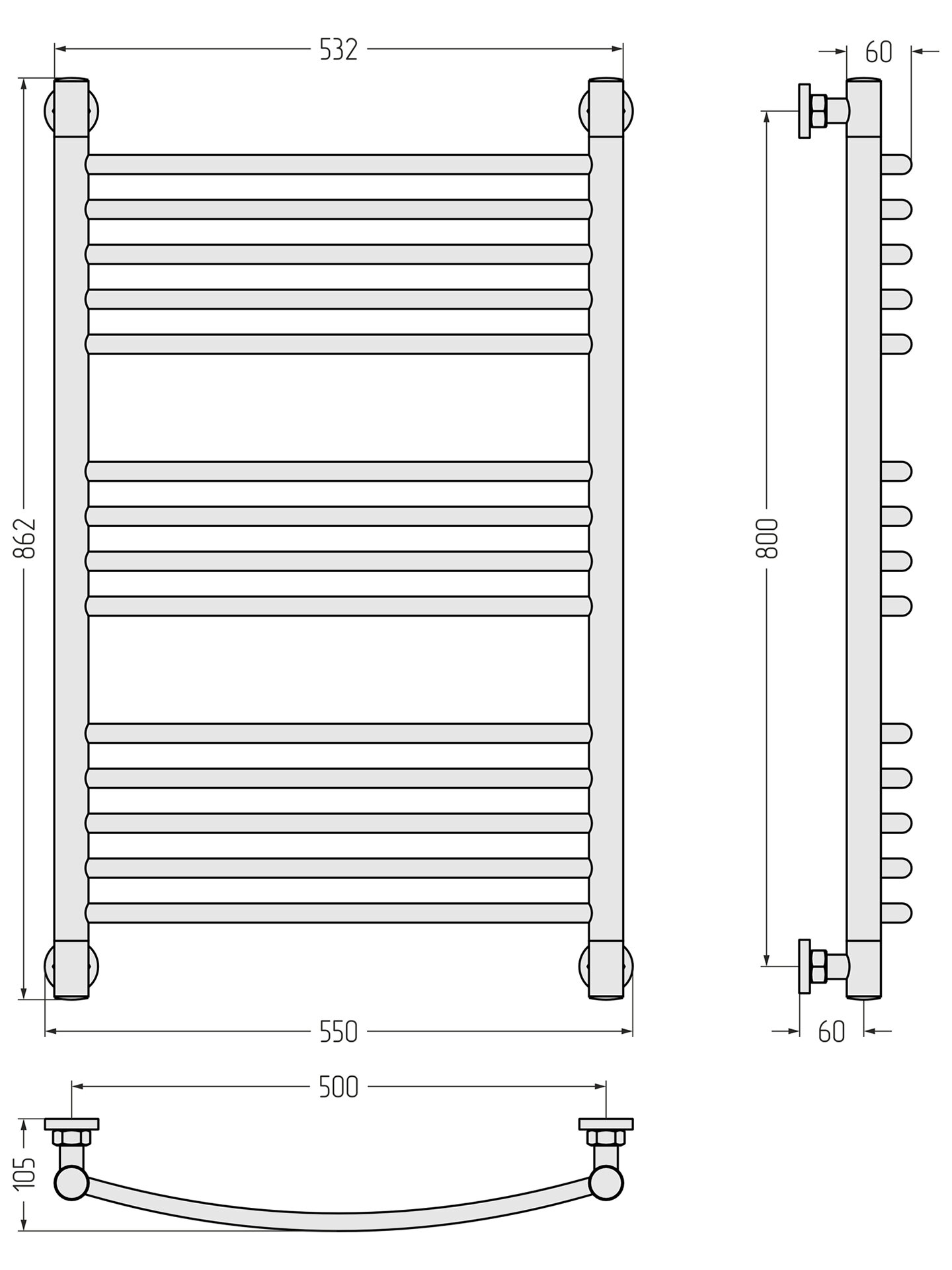 Водяной полотенцесушитель Сунержа - фото №3