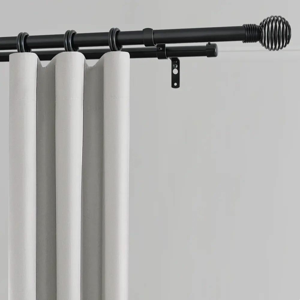 Карниз для штор раздвижной двухрядный Улей 160-300 см металл цвет черный
