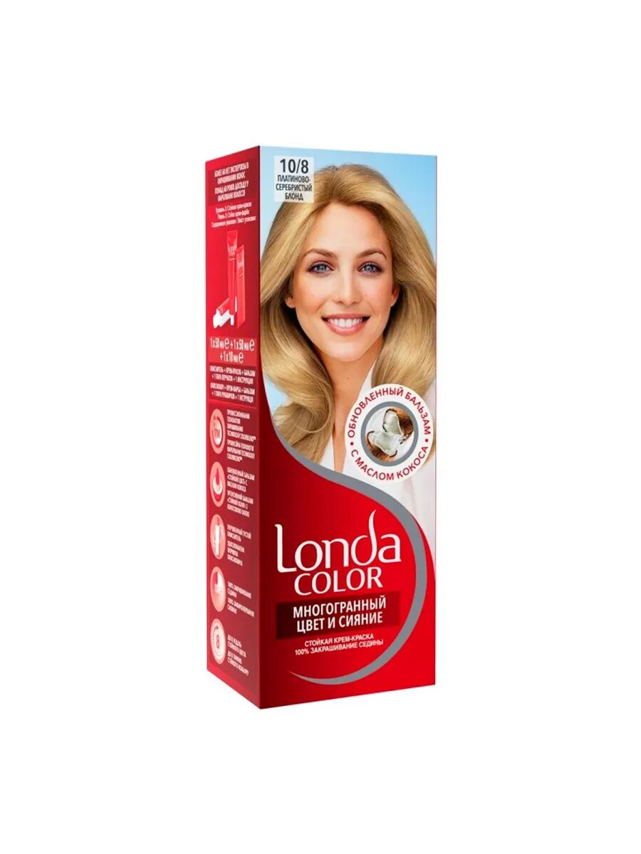 Londa Color стойкая крем-краска для волос 10/8 Серебристый блонд 110 мл