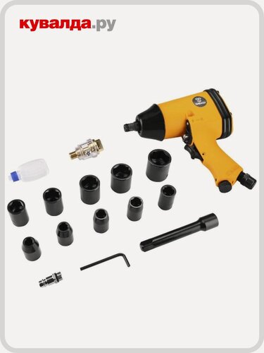 Изображение товара Гайковерт пневматический DEKO DKPT01 SET 3 ударный в чемодане с набором 16 предметов