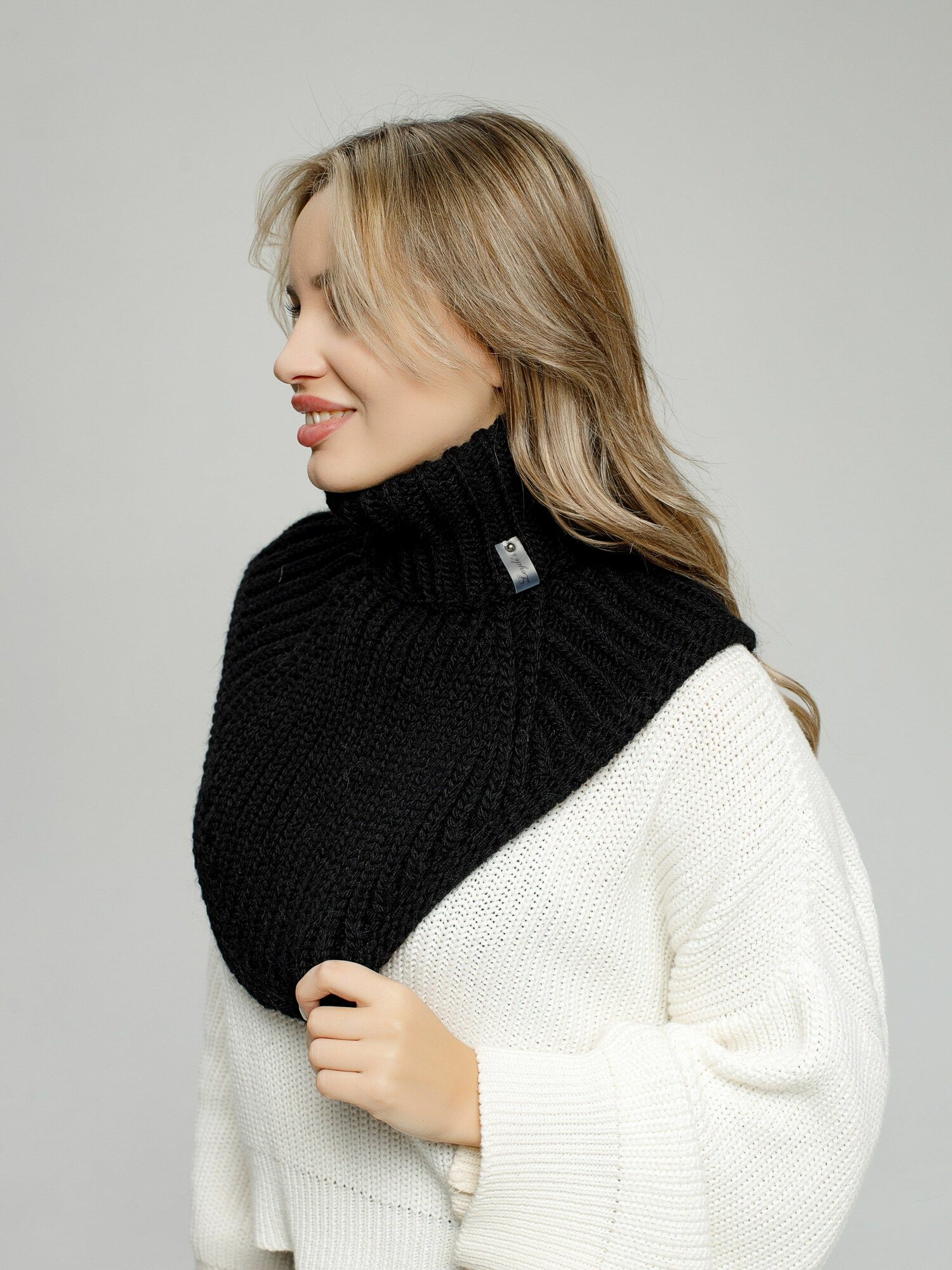 Шарф-манишка Leydi's для женщин, черный — фото 1