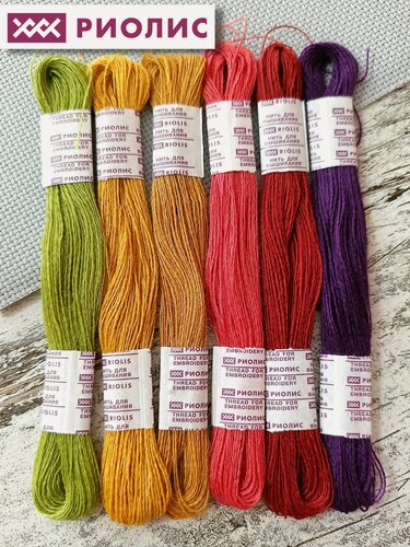 Изображение товара Риолис Нитки мулине для вышивания шерсть/акрил набор 6шт