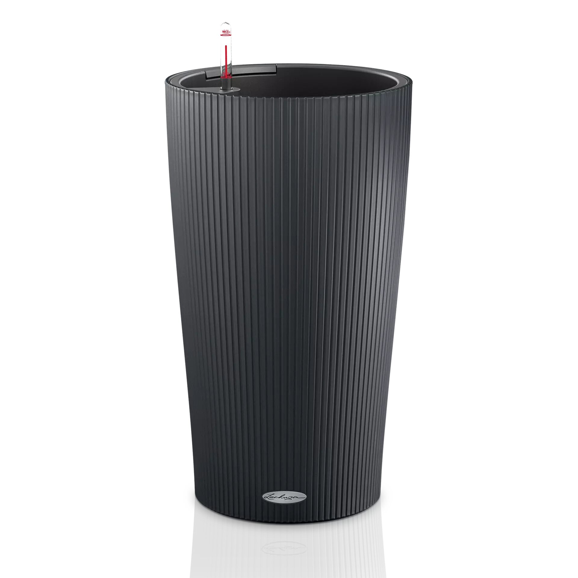 Кашпо Lechuza Cilindro Color 32 с автополивом  D32 H56  темно серый  матовый  Горшок для цветов Лечуза 13 л 