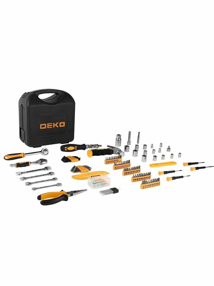 Универсальный набор инструмента для дома и авто в чемодане DEKO DKMT165 (165 предметов)