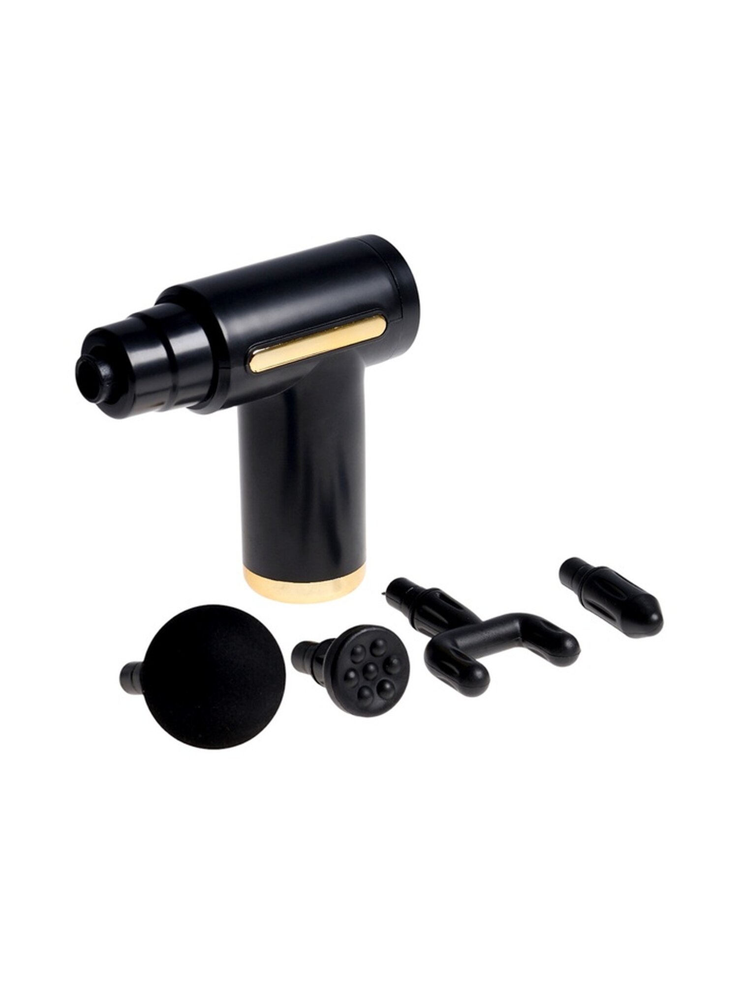 Перкуссионный массажёр для тела LEM-02, вибрационный, 4 насадки, 6 режимов, 1800-3200 об/мин