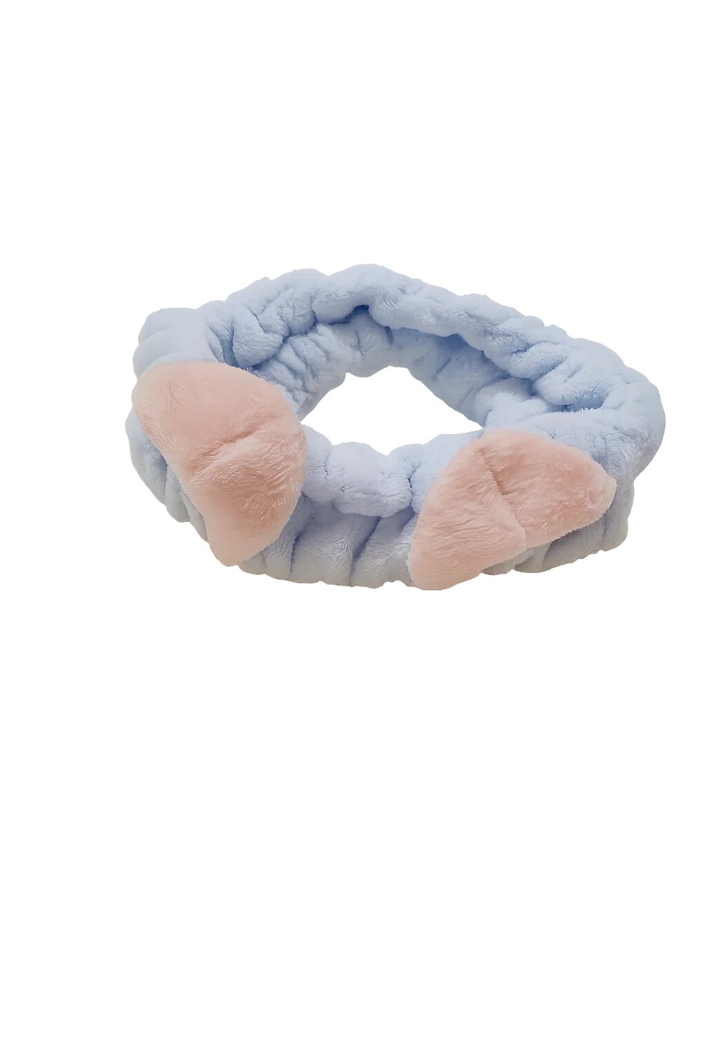 Ободок для умывания с ушками голубой