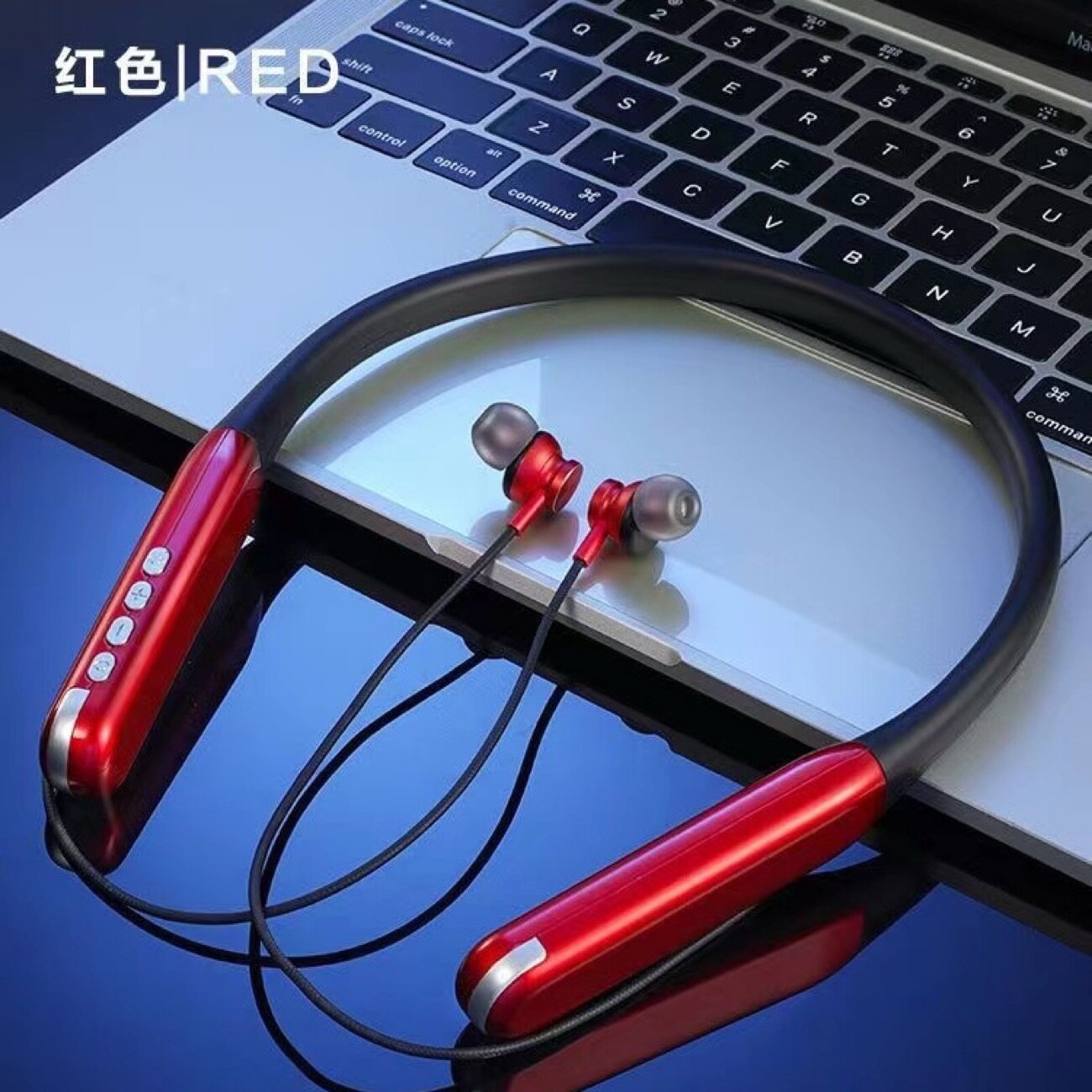 Беспроводные наушники-молнии Bluetooth красного цвета из пластика для бега, высокое качество звука, длительное время
