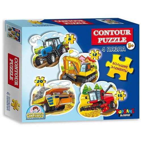 Контурный пазл 4в1 на 8,12,15,20 элементов 