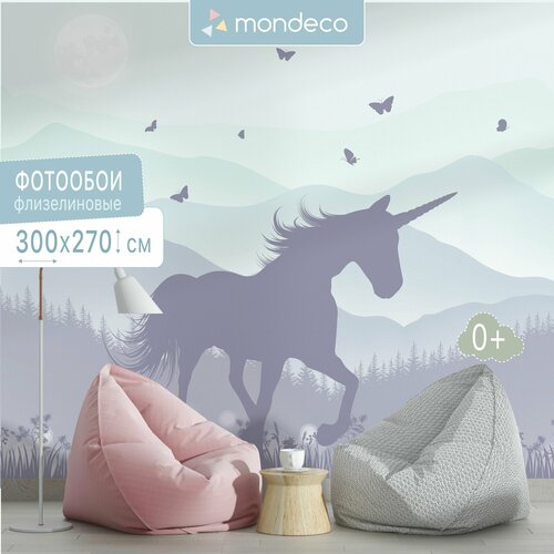 Фотообои Единорог в детскую 300х270 см флизелиновые