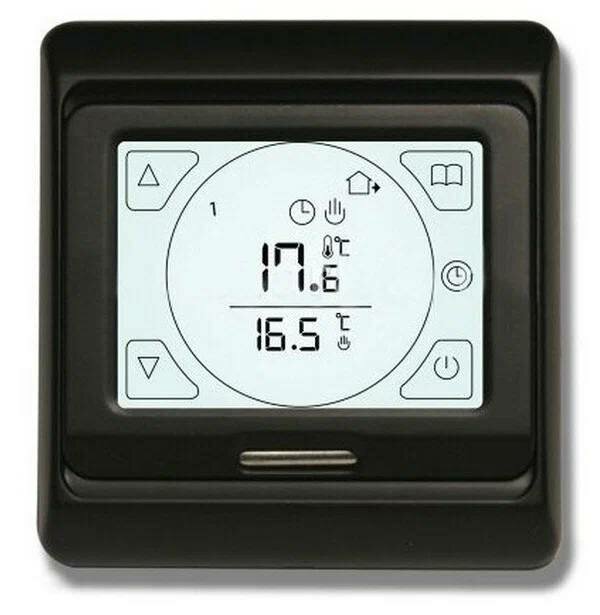 фото Терморегулятор для электрического теплого пола Е 91.716 черный