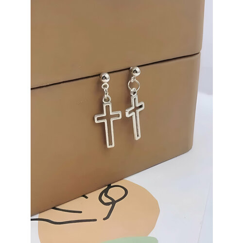 Серьги пусеты Sagem, серебристый