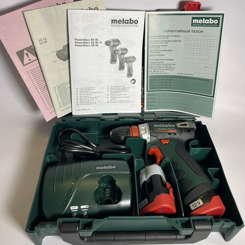 12 в-аккумуляторная дрель-шуруповерт METABO POWERMAXX BS BL Q арт 601749500 2акбзарядниккейс 35000₽