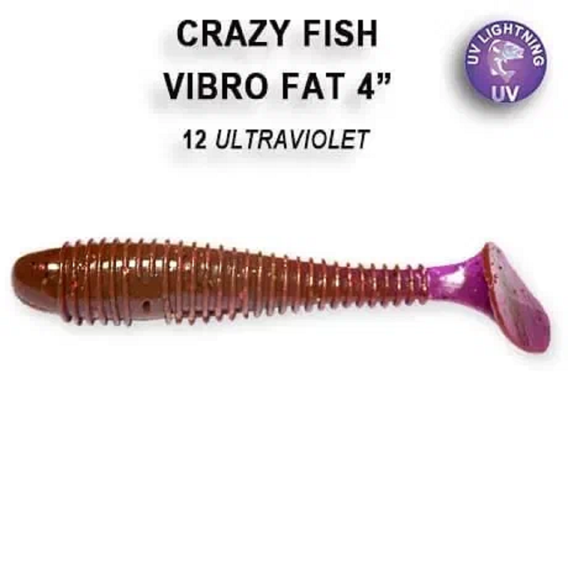 Силиконовая приманка мягкая съедобная Crazy Fish Vibro Fat 4' 10.00 см 14-100-12-6 4 шт.