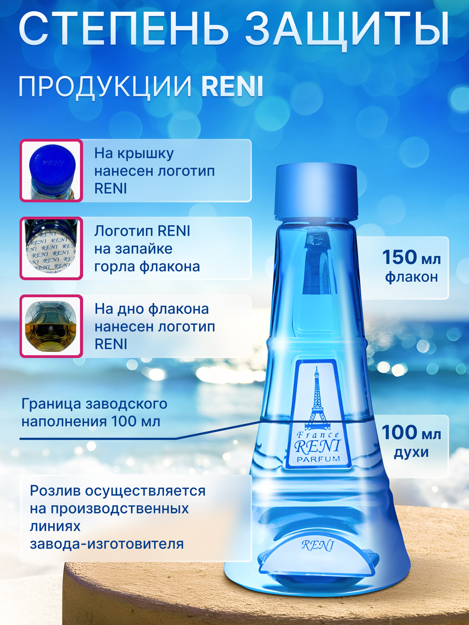 Reni Parfum № 213 Наливная парфюмерия Рени 100 мл. Полный комплект (парфюм 100 мл, помпа-дозатор, флакон-спрей 10 мл. — фото 1