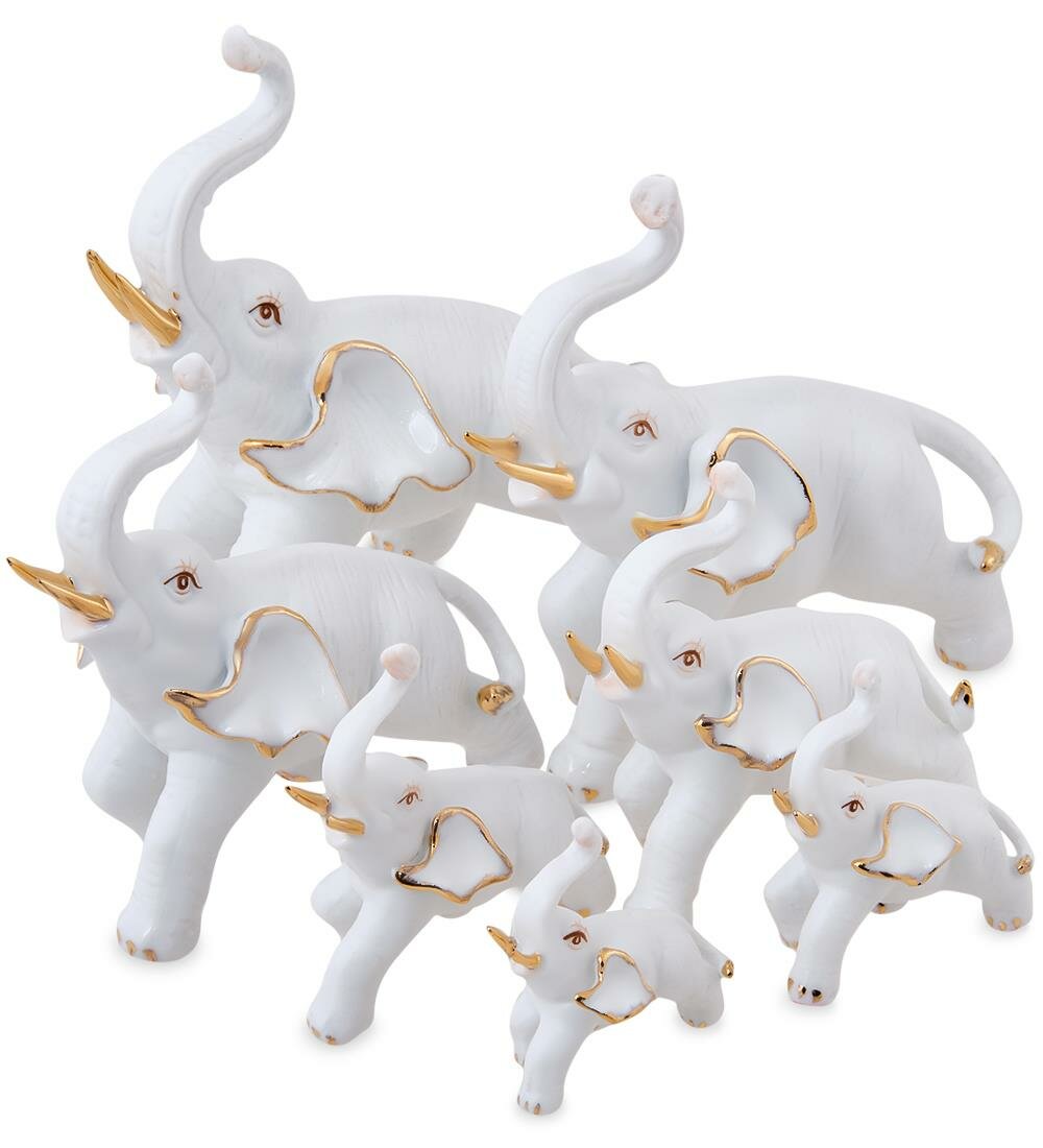 Фигурка Семь слонов A2183691 разностор  Фарфор