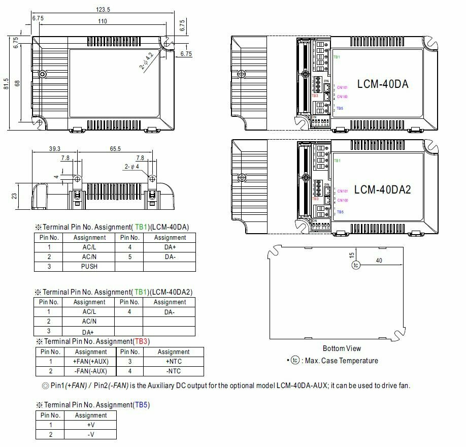 LCM-40DA MEAN WELL, Светодиодный драйвер для внутреннего освещения c диммингом DALI 42 Вт 2-100 В 0.35-1.05 А — фото 1
