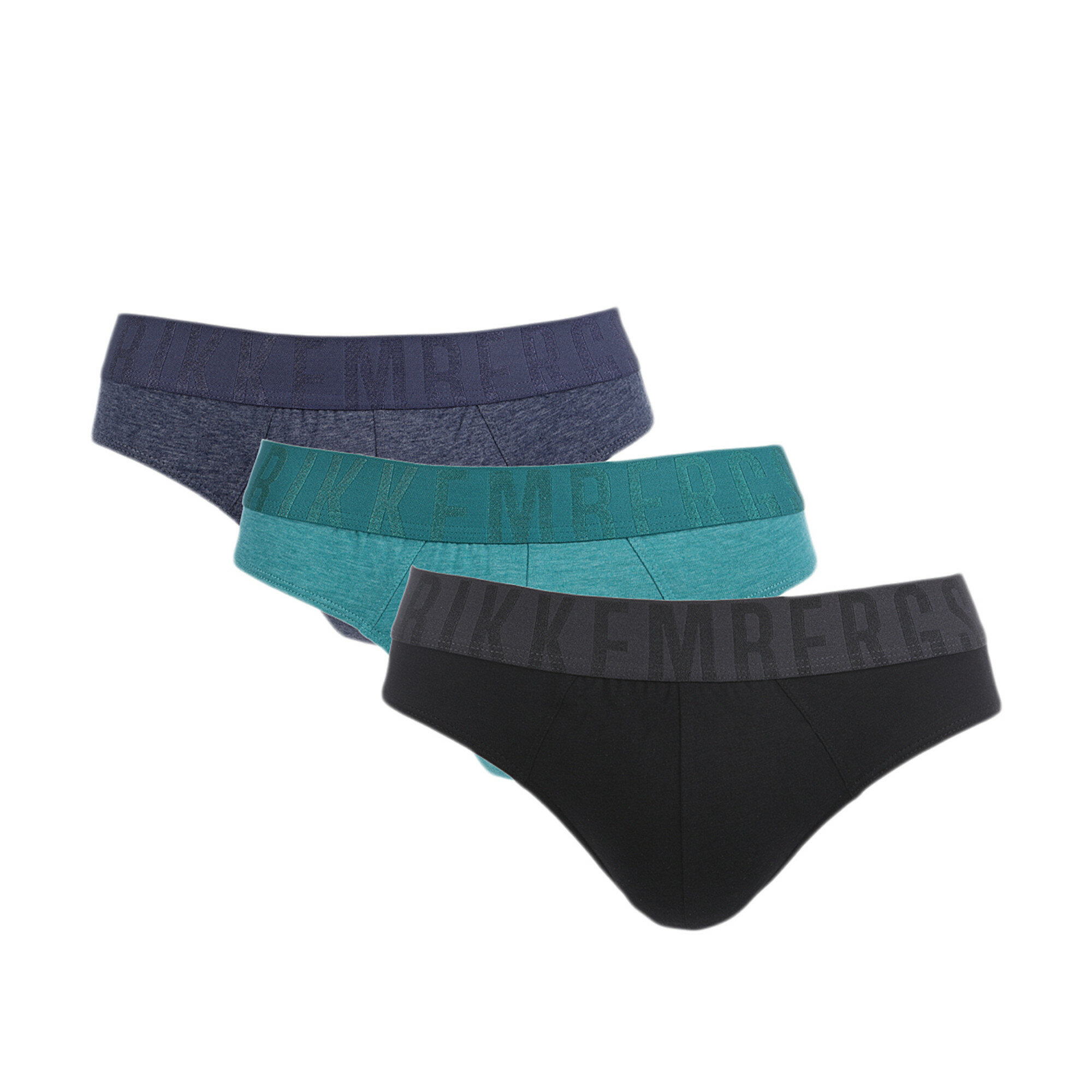 Трусы BIKKEMBERGS, комплект из 3 шт., размер XXL, зеленый, синий, черный