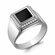 Печатка Diamant online, серебро, 925 проба, родирование, фианит