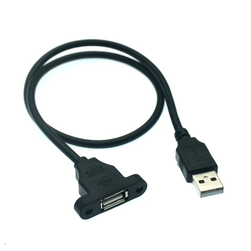 Кабель-удлинитель USB2.0 «Папа-мама» с креплением USB универсальный с отверстиями для винтов для фиксации USB2.0 на заказ, 0,3 м, 0,5 м, 1 м, 0.5M — фото 1