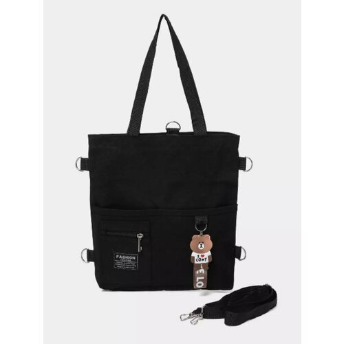 Сумка шоппер , фактура гладкая, черный