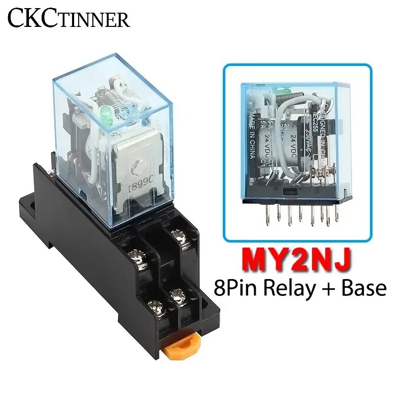 MY2NJ HH52P DPDT миниатюрная катушка электромагнитное промежуточное реле AC12V 24V DC24V AC110V 220V 8-контактное реле с гнездом, AC 220V