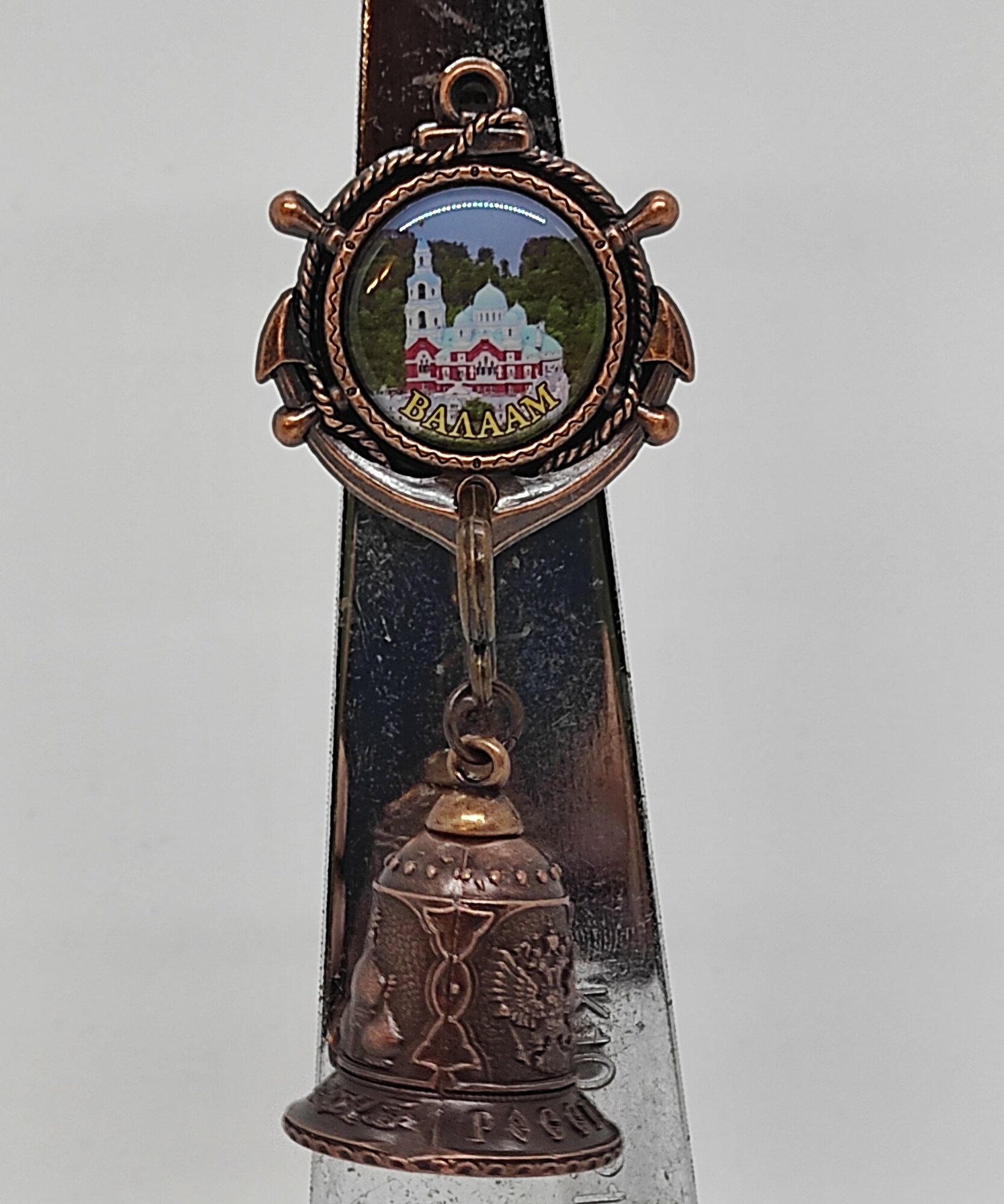 Магнит-колокольчик "валаам-якорь ", медь — фото 1