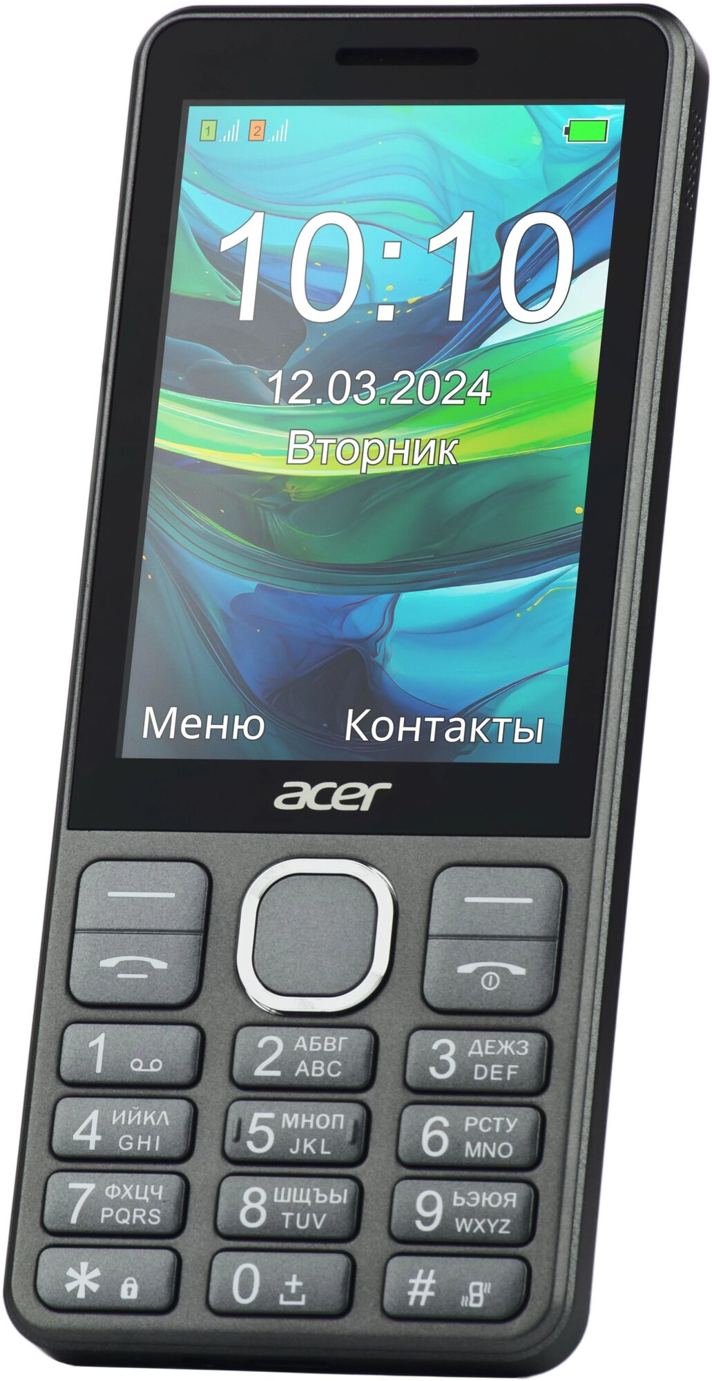 Телефон сотовый Acer Disco DS35, 2 Nano-SIM, 3.5", 1800 мАч, Темный серый — фото 1