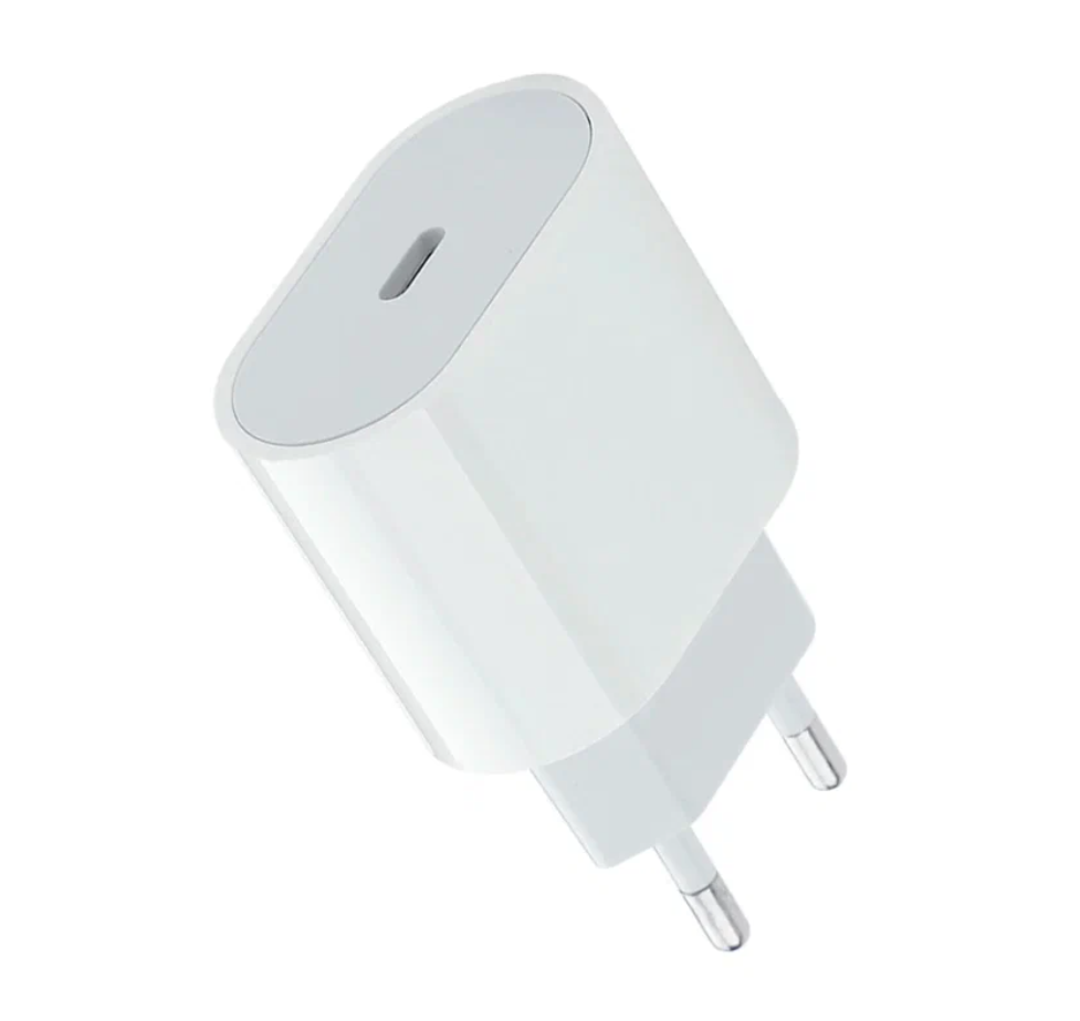 Сетевое зарядное устройство для iPhone 16, 16 Plus, 16 Pro, 16 Pro Max, 15, 15 Plus, 15 Pro, 15 Pro Max / Адаптер питания 25Вт с кабелем (USB Type-C - USB Type-C)/Быстрая зарядка/ Белый — фото 1