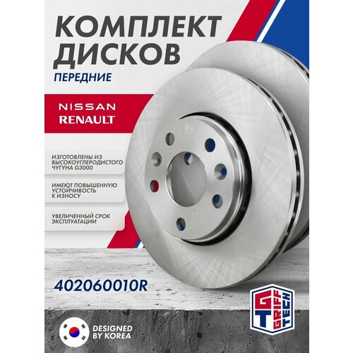 фото Комплект тормозных дисков передних renault duster , kaptur 402060010r griff tech