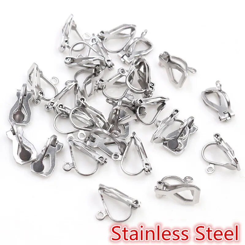 Металлические зажимы для ушей 50 шт Серебряный, Stainless Steel