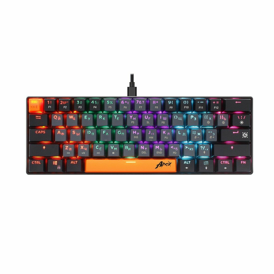 Клавиатура Defender Аpex GK-002, USB, серый тип подключения: проводная, интерфейс: USB