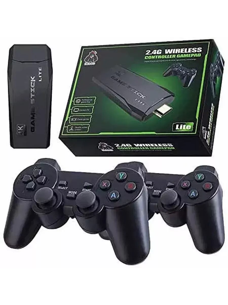 Игровая приставка GAME STICK LITE + microSD 64 GB + 2 геймпада в комплекте + 15000 игр — фото 1