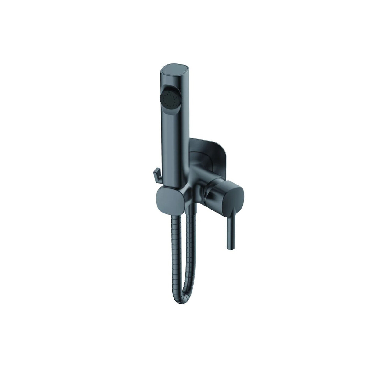 Смеситель с гигиенической лейкой Haiba оружейная сталь (HB5518-3)