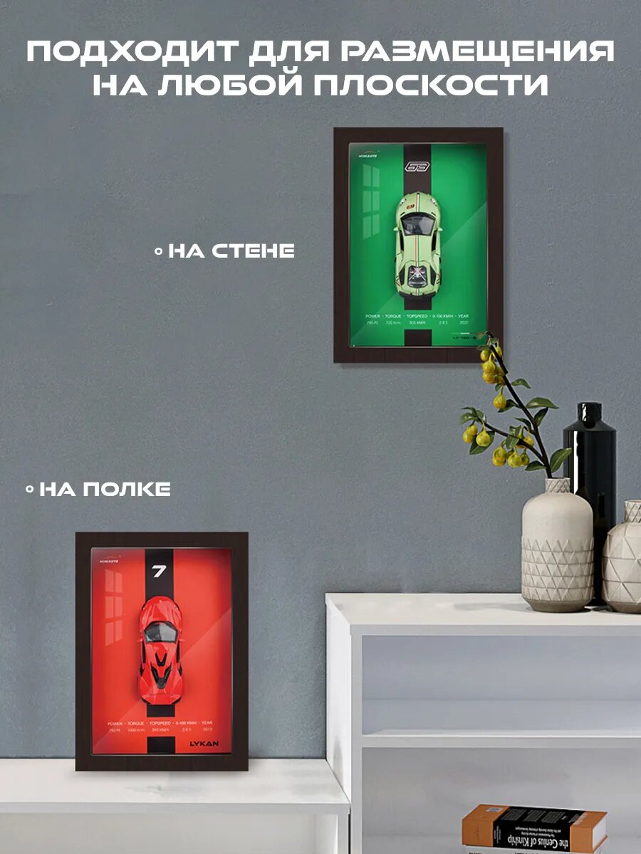 Масштабная 3D модель авто в рамке на стену Chevrolet Camaro 1:32 — фото 1