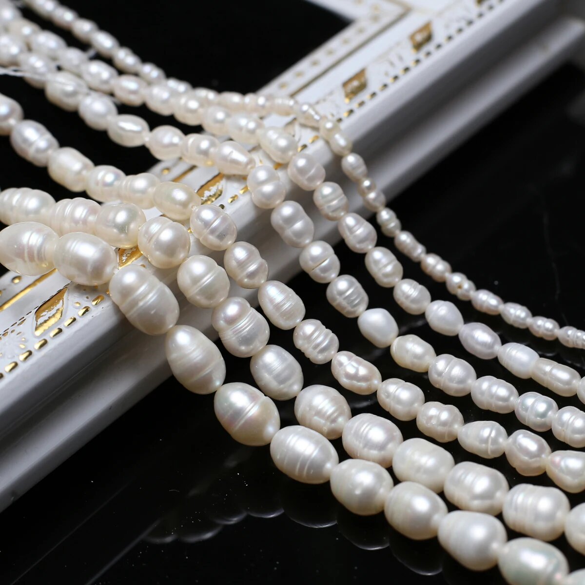 Натуральный пресноводный культивированный жемчуг Zhuji бусины в форме риса жемчужная бусина для изготовления ювелирных изделий ожерелье браслет аксессуары Level A Rice 8-9mm