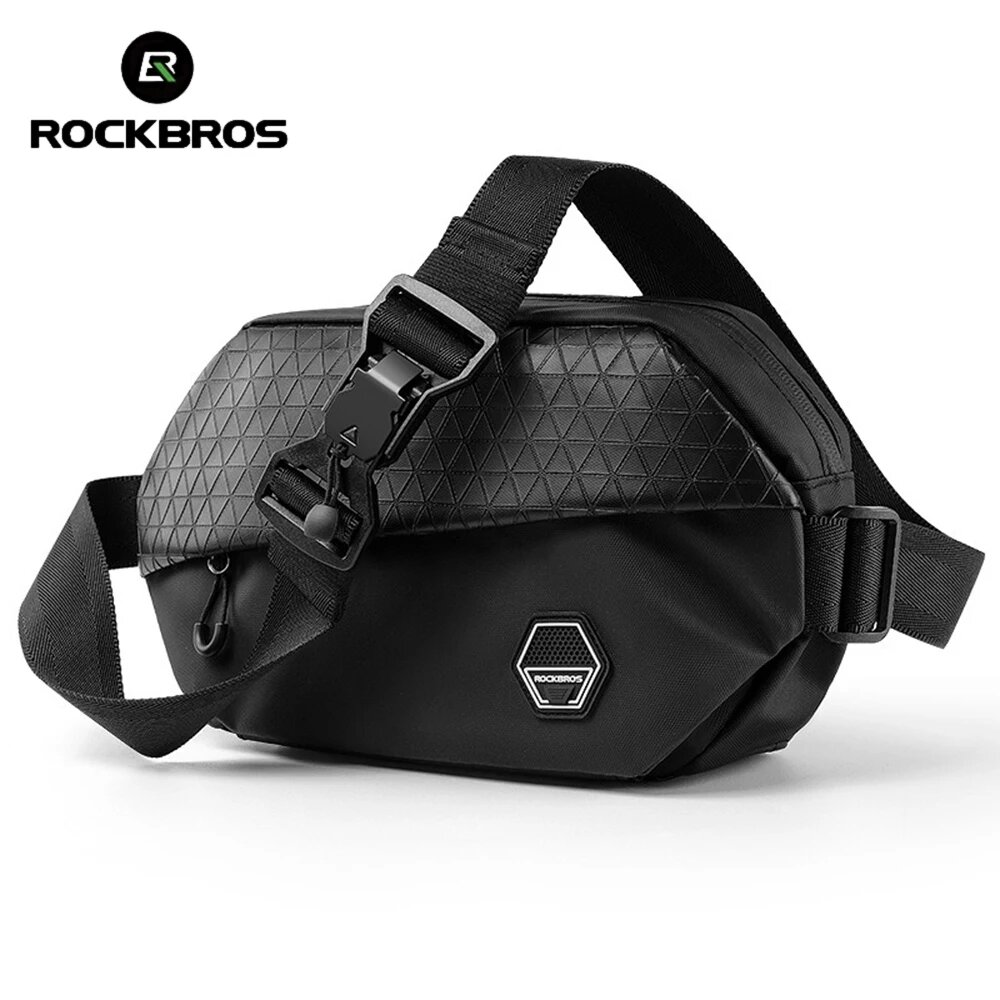 Мотоциклетная сумка ROCKBROS, многофункциональная сумка через плечо, вместительная Спортивная уличная велосипедная сумка на плечо, 3,5 л, Черный