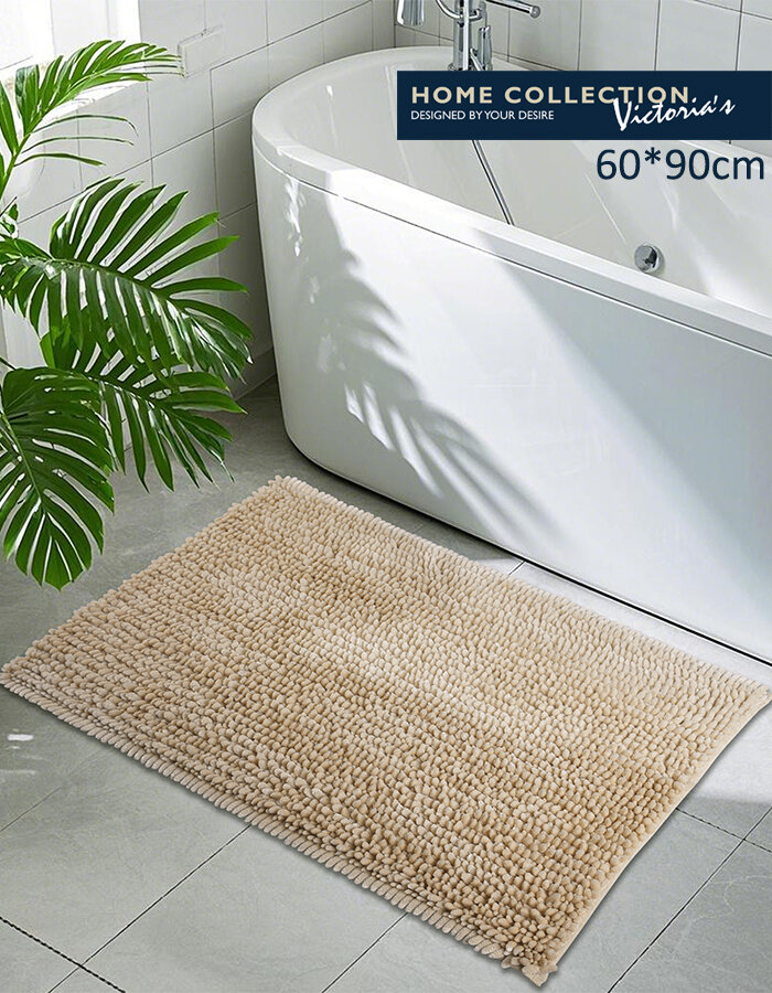 Коврик для ванной комнаты 60x90 см антискользящее покрытие бежевый