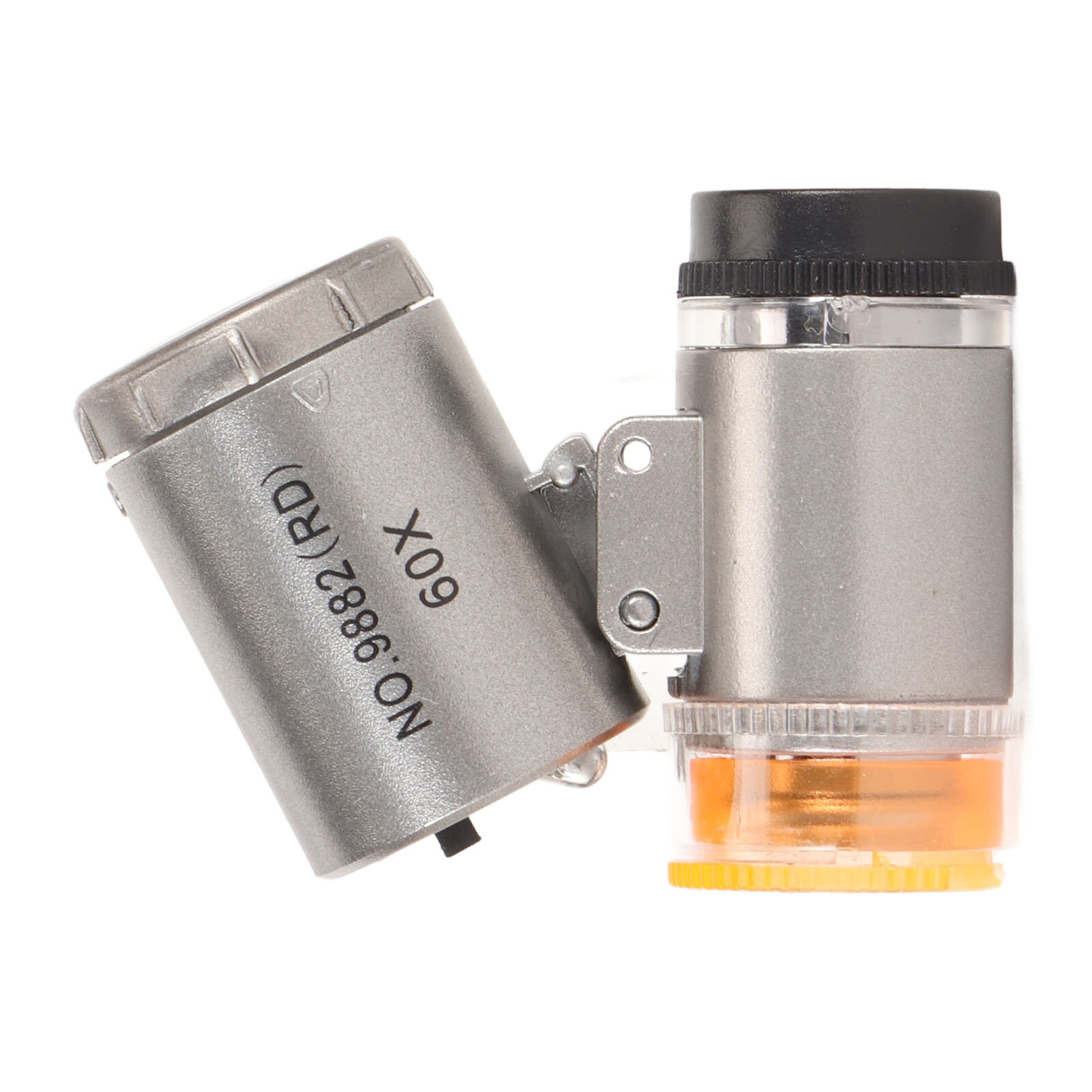 60X Mini Pocket Microscope Magnifier with LED Light Adjustable Portable Magnifying Glass UV Currency Detector for Jeweler