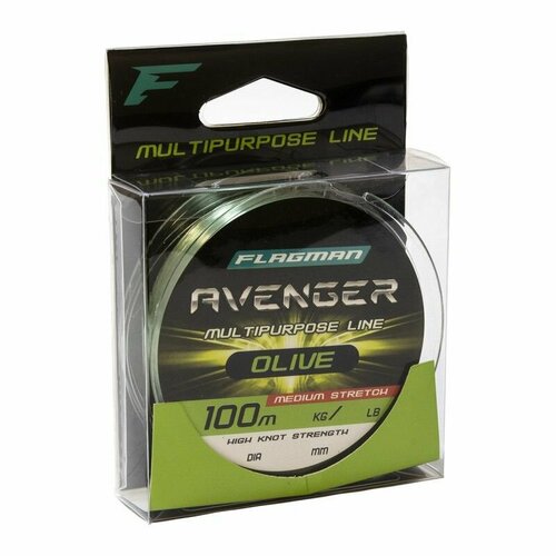 FLAGMAN Леска Avenger Olive Line 100м 0,20мм 4,2кг/9,3lb