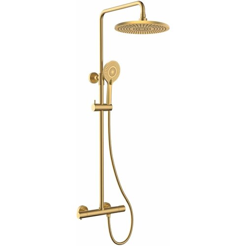 фото Душевая система kaiser serio 05577-3 250 мм, с термостатом, золотой матовый