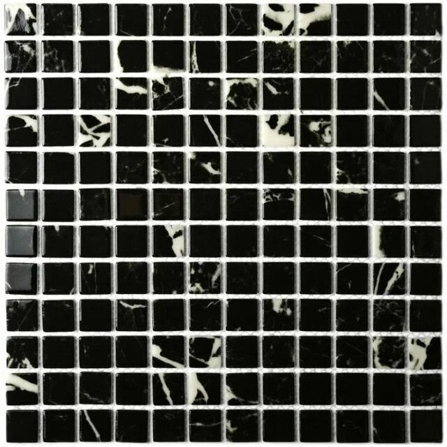 Мозаика стеклянная Mia black glossy 30x30x04 глянцевый черный