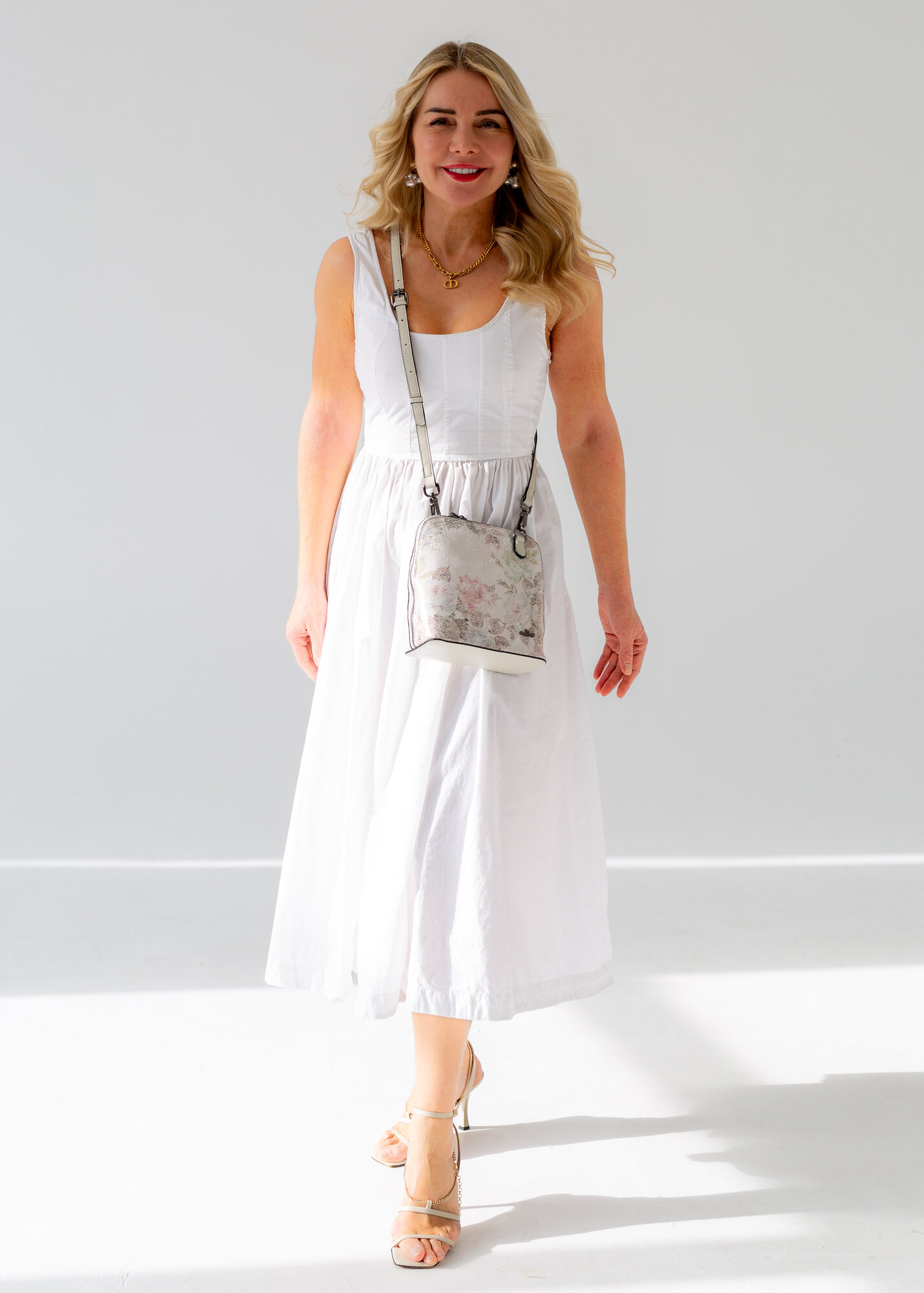 Сумка мессенджер LANOTTI, фактура зернистая, белый, розовый — фото 1