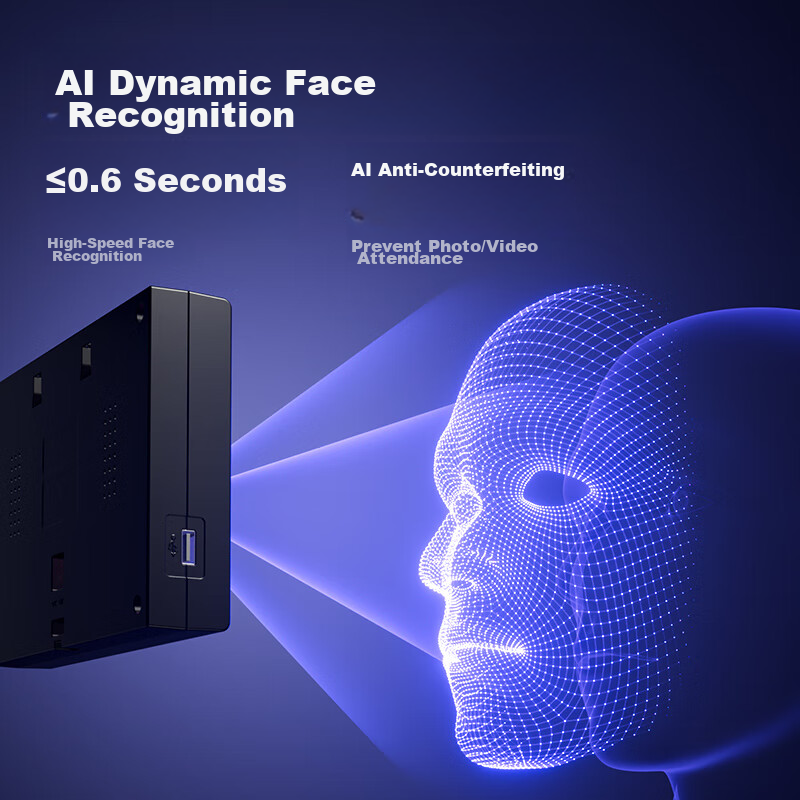 Deli Smart Cloud Attendance Machine, Face And Fingerprint Check-In, Visible Light Dynamic Facial Recognition, WiFi Connection, Remote Online Management, Newly Upgraded Model 33868CPRO — фото 1