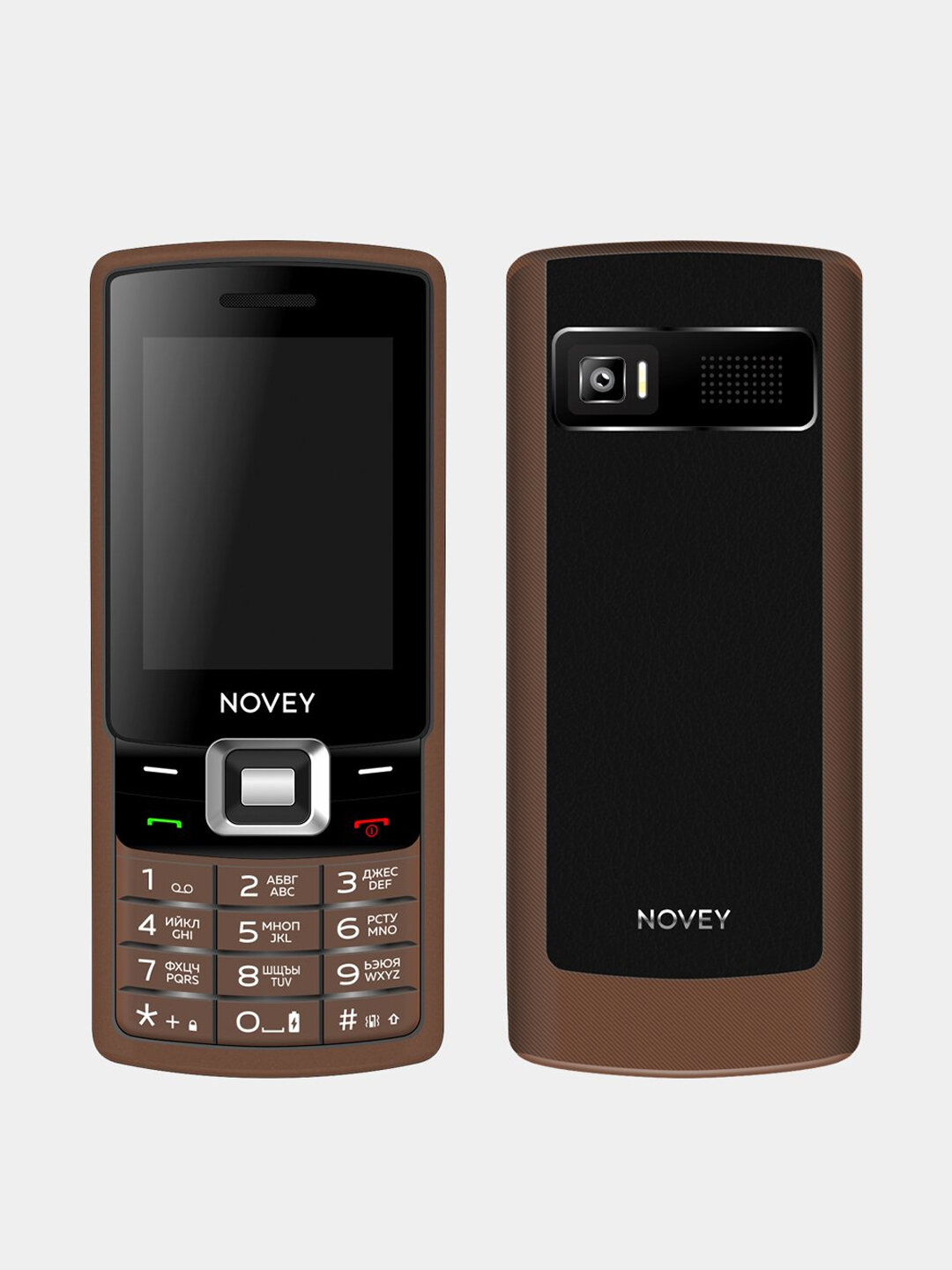 Кнопочный мобильный телефон Novey P30 с 2 - SIM слотами, шоколадный