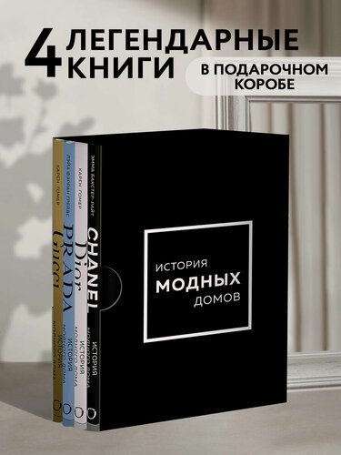 Изображение товара Подарочный набор. История модных Домов: Chanel, Dior, Gucci, Prada (черный)